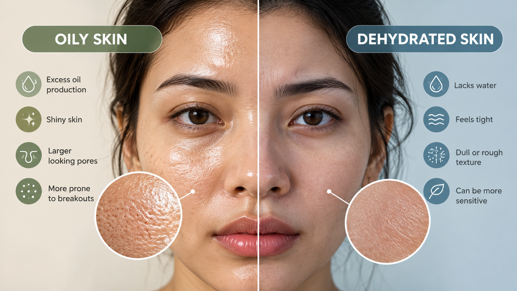 Oily Skin vs Dehydrated Skin: How to Tell the Difference